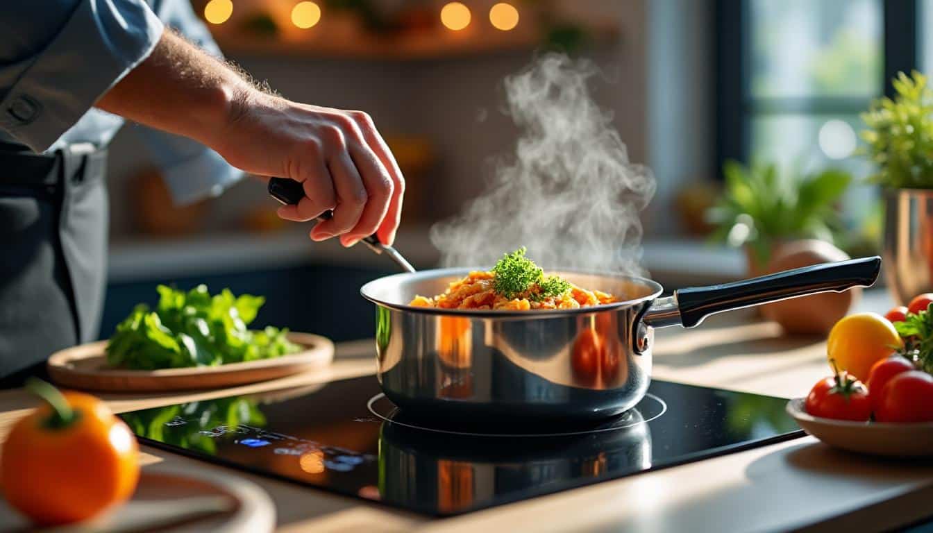 Illustration: Maîtriser la cuisson à feu doux sur une plaque à induction : conseils et techniques