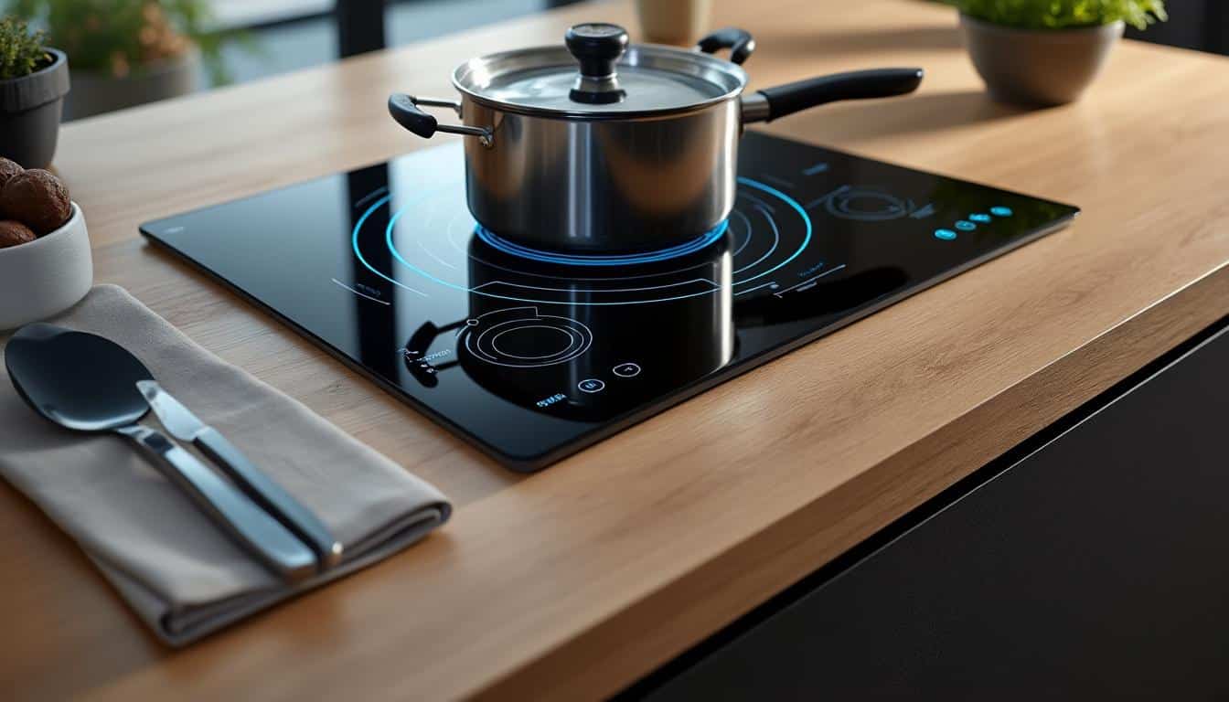 Illustration: Description technique du fonctionnement d’une plaque à induction