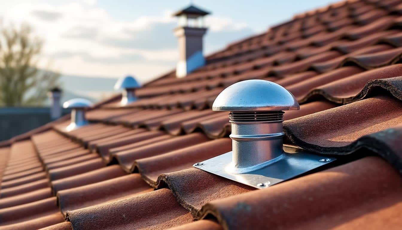Illustration: Les différents types de sorties de VMC pour toiture en tuiles
