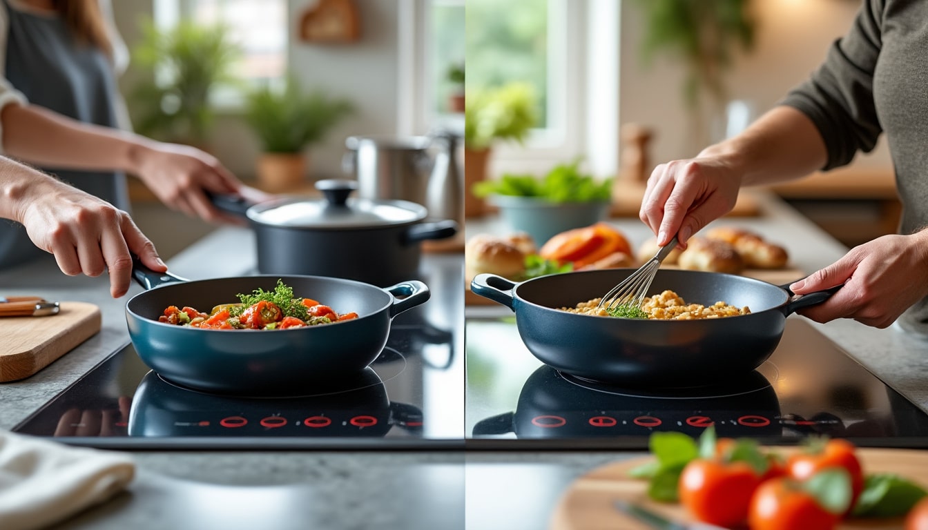 Illustration: Comparaison détaillée des plaques à induction et des plaques en vitrocéramique